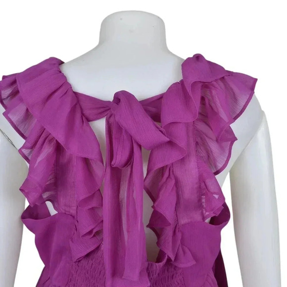 NWT  Banana Republic Factory Flutter Tie-Back Tank Top Blouse Magenta Size Large - Picture 8 of 14